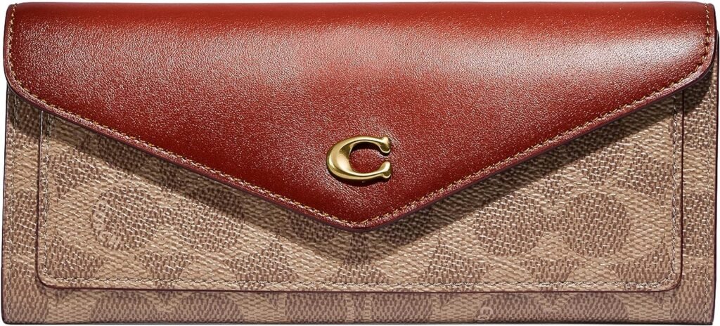 Coach Womens Colorblock Coated Canvas Signature Wyn Soft Wallet, B4/Tan Rust, One Size