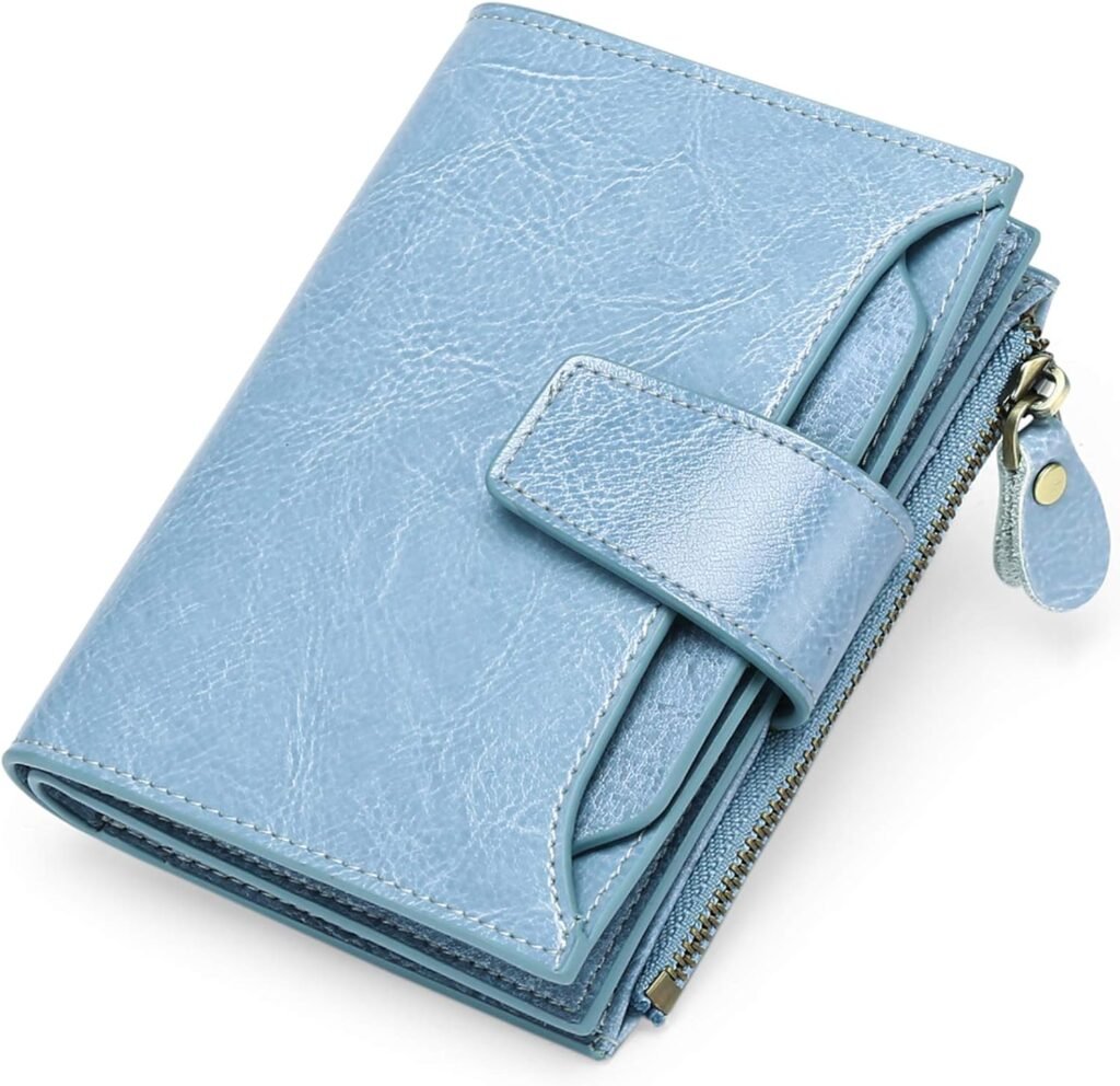 FALAN MULE Small Wallet for Women Genuine Leather Bifold Compact RFID Blocking Small Womens Wallet